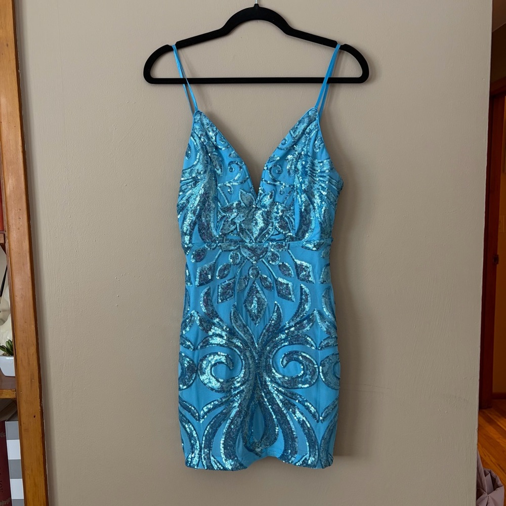 Lulu's Sparkling Blue Mini Dress